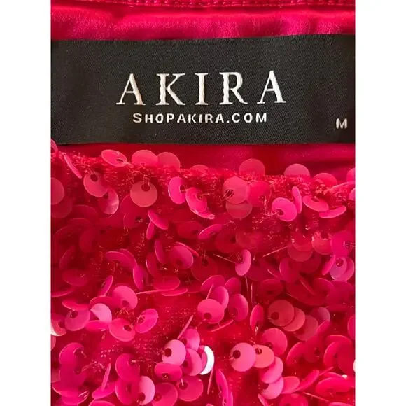 NWT‎ AKIRA Sequin Women’s Medium Dress Mini Gemma off the Shoulder Prom Clubbing - Picture 5 of 8
